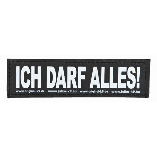 2 Julius-K9 Klettsticker ICH DARF ALLES