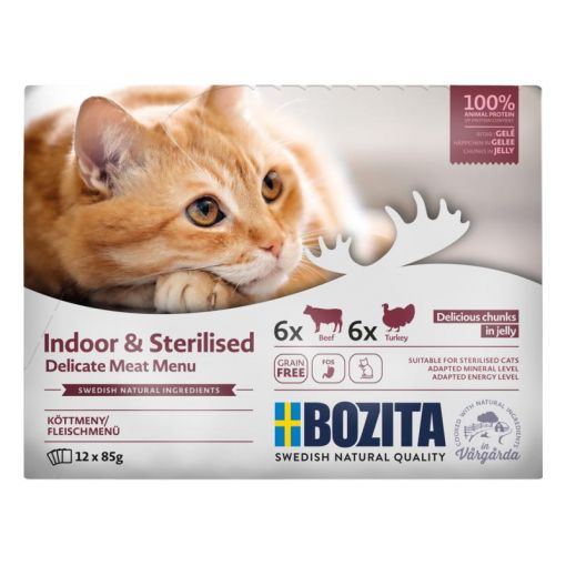 Bozita Indoor & Sterilised Häppchen in Gelee mit Fleisch Multibox 12x85 g