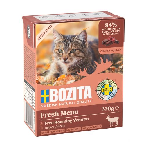 Bozita Sterilised Häppchen in Gelee mit Hirsch 370 g (Menge: 6 je Bestelleinheit)