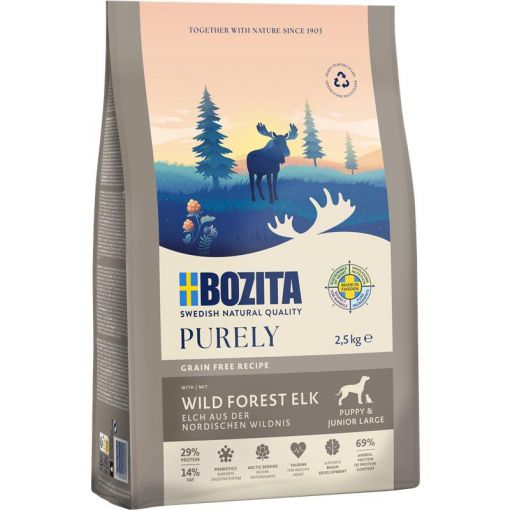 Bozita Purely Puppy & Junior Large mit Elch getreidefrei 2,5 kg