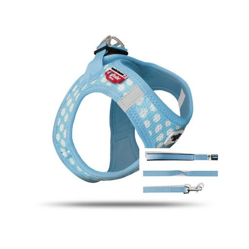 Curli Vest Geschirr Puppy Set Skyblue-circles S