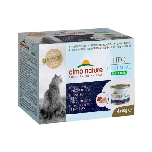 Almo Nature MP Adult Natural Light Meal Thunfisch, Huhn, Schinken 4x50g (Menge: 12 je Bestelleinheit)