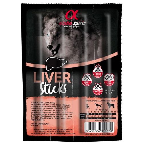 alpha spirit Dog Stick Leber 4er Pack