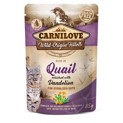 Carnilove Cat Pouch Quail with Dandelion 85g (Menge: 24 je Bestelleinheit)