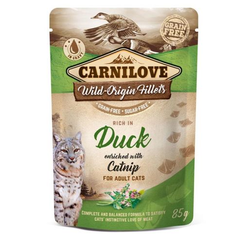 Carnilove Cat Pouch Duck with Catnip 85g (Menge: 24 je Bestelleinheit)