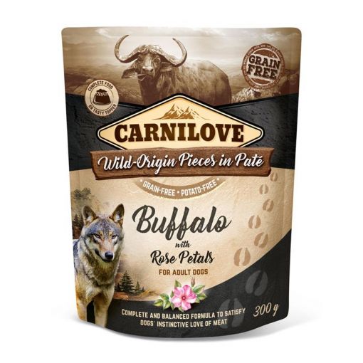 Carnilove Dog Pouch Pate Büffel & Rosenblätter 300g (Menge: 12 je Bestelleinheit)