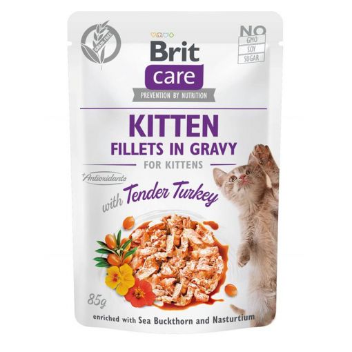 Brit Care Cat  Fillets in Gravy with Tender Turkey  Kitten 85g (Menge: 24 je Bestelleinheit)