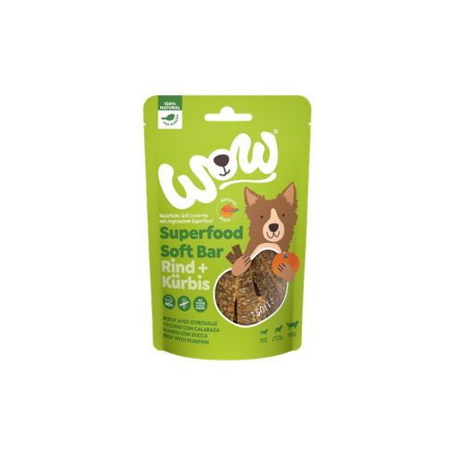 Wow Dog Superfood Soft Bar Rind mit Kürbis 150g